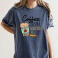 Coffee Gives Me Teacher Power Teacher Elementary Women Women's Comfort Colors T-Shirt Denim