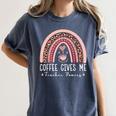 Coffee Gives Me Teacher Powers Leopard Rainbow Teacher Women's Comfort Colors T-Shirt Denim Coffee Gives Me Teacher Powers Leopard Rainbow Teacher Women's Comfort Colors T-Shirt Denim