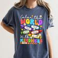 Color The World With Kindness Crayon Positivity Teacher Women's Comfort Colors T-Shirt Denim