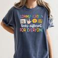 Communication Looks Different Tee Shirt Kids -Adults Teacher Animal Print Small Short Sleeve Classic Fit Crew Neck Polyester 100 Women's Comfort Colors T-Shirt Denim
