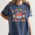 All The Cool Kids Are Reading Book Reading Teacher School Women's Comfort Colors T-Shirt Denim