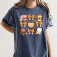 Coquette Bow Teacher Thanksgiving Fall Autumn Girls Women Women's Comfort Colors T-Shirt Denim