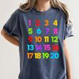 Counting 1-10 Learn To Count Number School Kids Teacher Women's Comfort Colors T-Shirt Denim Counting 1-10 Learn To Count Number School Kids Teacher Women's Comfort Colors T-Shirt Denim