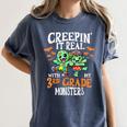 Creepin It Real Monster School 3rd Grade Teacher Halloween Women's Comfort Colors T-Shirt Denim Creepin It Real Monster School 3rd Grade Teacher Halloween Women's Comfort Colors T-Shirt Denim