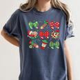 Cute Coquette Pencil Bow Christmas School Teacher Student Women's Comfort Colors T-Shirt Denim