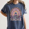 Cute Daycare Teacher Rainbow Leopard Print Childcare Worker Women's Comfort Colors T-Shirt Denim Cute Daycare Teacher Rainbow Leopard Print Childcare Worker Women's Comfort Colors T-Shirt Denim
