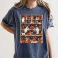 Cute Ghost Book Reading Books Lover Spooky Teacher Halloween Women's Comfort Colors T-Shirt Denim