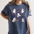 Cute Ghost Cat Playing Musical Halloween Music Teacher Women's Comfort Colors T-Shirt Denim Cute Ghost Cat Playing Musical Halloween Music Teacher Women's Comfort Colors T-Shirt Denim