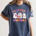 Cute Ghost Read More Books Lover Teacher Halloween Costume Women's Comfort Colors T-Shirt Denim Cute Ghost Read More Books Lover Teacher Halloween Costume Women's Comfort Colors T-Shirt Denim