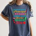Cute Principal Nurse Lunch Lady Teacher Coach Homeschool Mom Women's Comfort Colors T-Shirt Denim Cute Principal Nurse Lunch Lady Teacher Coach Homeschool Mom Women's Comfort Colors T-Shirt Denim