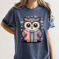 Cute Reading Owl Book Lover Teacher Librarian Bookworm Women's Comfort Colors T-Shirt Denim Cute Reading Owl Book Lover Teacher Librarian Bookworm Women's Comfort Colors T-Shirt Denim