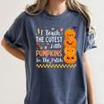 Cute Teacher Halloween For Women Men Teacher Pumpkin Women's Comfort Colors T-Shirt Denim Cute Teacher Halloween For Women Men Teacher Pumpkin Women's Comfort Colors T-Shirt Denim