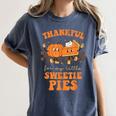 Cute Thanksgiving Teacher Thankful For My Sweetie Pies Mom Women's Comfort Colors T-Shirt Denim