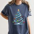 DNA Helix Christmas Tree Scientist Biology Science Teacher Women's Comfort Colors T-Shirt Denim