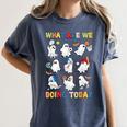 What Are We Doing Today Ghost PE Teacher Team Halloween Women's Comfort Colors T-Shirt Denim What Are We Doing Today Ghost PE Teacher Team Halloween Women's Comfort Colors T-Shirt Denim