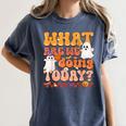 What Are We Doing Today Halloween PE Spooky Teacher Women's Comfort Colors T-Shirt Denim