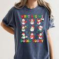What Are We Doing Today PE Teacher Snowman Christmas Women's Comfort Colors T-Shirt Denim What Are We Doing Today PE Teacher Snowman Christmas Women's Comfort Colors T-Shirt Denim