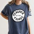 Dr Seuss Teacher Of All Things Red Emblem Women's Comfort Colors T-Shirt Denim Dr Seuss Teacher Of All Things Red Emblem Women's Comfort Colors T-Shirt Denim