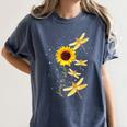 Dragonfly Sunflower Teacher Growth Mindset Choose To Shine Women's Comfort Colors T-Shirt Denim