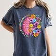 Dyslexia Different Perspective Reading Brain Floral Teacher Women's Comfort Colors T-Shirt Denim
