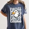 Eagles School Sports Fan Team Spirit Teacher Parent Student Women's Comfort Colors T-Shirt Denim