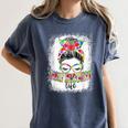 Early Head Start Life Messy Bun Back To School Teacher Women Women's Comfort Colors T-Shirt Denim Early Head Start Life Messy Bun Back To School Teacher Women Women's Comfort Colors T-Shirt Denim