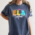 ELA Squad Teacher Back To School English Language Arts Women's Comfort Colors T-Shirt Denim