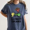 Electricity Explained Physics Nerd I Teacher School Women's Comfort Colors T-Shirt Denim Electricity Explained Physics Nerd I Teacher School Women's Comfort Colors T-Shirt Denim