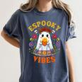 Espooky Vibes Spanish Mexican Halloween Ghost Teachers Women's Comfort Colors T-Shirt Denim Espooky Vibes Spanish Mexican Halloween Ghost Teachers Women's Comfort Colors T-Shirt Denim