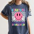 Everyone Communicates Differently Autism Awareness Teacher Women's Comfort Colors T-Shirt Denim Everyone Communicates Differently Autism Awareness Teacher Women's Comfort Colors T-Shirt Denim