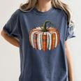 Fall Book Pumpkin Retro Reading Halloween Teacher Librarian Women's Comfort Colors T-Shirt Denim
