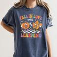 Fall In Love With Learning Autumn Fall Season Teacher Women's Comfort Colors T-Shirt Denim Fall In Love With Learning Autumn Fall Season Teacher Women's Comfort Colors T-Shirt Denim