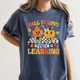 Fall In Love With Learning Fall Teacher Thanksgiving Retro Women's Comfort Colors T-Shirt Denim