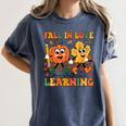 Fall In Love With Learning Thanksgiving Teacher Student Women's Comfort Colors T-Shirt Denim Fall In Love With Learning Thanksgiving Teacher Student Women's Comfort Colors T-Shirt Denim