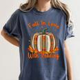 Fall In Love With Reading Pumpkin Autumn Librarians Teacher Women's Comfort Colors T-Shirt Denim