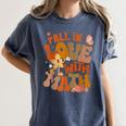 Fall In Love With Science Math Teacher Fall Thanksgiving Women's Comfort Colors T-Shirt Denim