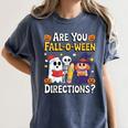 Are You Fall O Ween Directions Halloween Teacher Ghost Women's Comfort Colors T-Shirt Denim Are You Fall O Ween Directions Halloween Teacher Ghost Women's Comfort Colors T-Shirt Denim