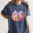 Fall Pumpkin Books Lover Halloween Teacher Teaching Staff Women's Comfort Colors T-Shirt Denim Fall Pumpkin Books Lover Halloween Teacher Teaching Staff Women's Comfort Colors T-Shirt Denim