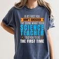 If At First You Don't Succeed Try Doing What Science Teacher Women's Comfort Colors T-Shirt Denim If At First You Don't Succeed Try Doing What Science Teacher Women's Comfort Colors T-Shirt Denim