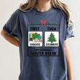 First Educate Then Celebrate Christmas Teacher Winter Break Women's Comfort Colors T-Shirt Denim