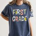 First Grade Dream Team 1st Grade Teacher First Day Of School Women's Comfort Colors T-Shirt Denim First Grade Dream Team 1st Grade Teacher First Day Of School Women's Comfort Colors T-Shirt Denim