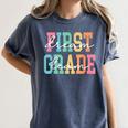 First Grade Dream Team Back To School 1st Grade Teacher Women's Comfort Colors T-Shirt Denim