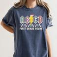 First Grade Rocks Teachers Back To School ABCD Rock Students Women's Comfort Colors T-Shirt Denim First Grade Rocks Teachers Back To School ABCD Rock Students Women's Comfort Colors T-Shirt Denim