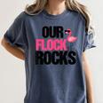 Our Flock Rocks Flamingo Mother's Day Teacher Women's Comfort Colors T-Shirt Denim Our Flock Rocks Flamingo Mother's Day Teacher Women's Comfort Colors T-Shirt Denim