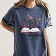 Floral Book a New Chapter Begins Retired Retirement Teacher Women's Comfort Colors T-Shirt Denim