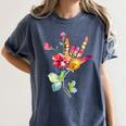 Flower American Sign Language ASL Teacher Teaching Deaf Women's Comfort Colors T-Shirt Denim Flower American Sign Language ASL Teacher Teaching Deaf Women's Comfort Colors T-Shirt Denim
