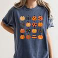 Folk Art Pumpkins Teacher Nurses Admin Witch Halloween Cute Women's Comfort Colors T-Shirt Denim Folk Art Pumpkins Teacher Nurses Admin Witch Halloween Cute Women's Comfort Colors T-Shirt Denim