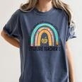 Future Teacher Cute Rainbow Leopard Teacher Outfit For Men Women Girls Kids Women's Comfort Colors T-Shirt Denim Future Teacher Cute Rainbow Leopard Teacher Outfit For Men Women Girls Kids Women's Comfort Colors T-Shirt Denim