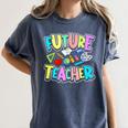 Future Teacher Kid's Career Women's Comfort Colors T-Shirt Denim Future Teacher Kid's Career Women's Comfort Colors T-Shirt Denim
