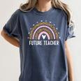 Future Teacher Kids Youth Girls Leopard Rainbow Women Women's Comfort Colors T-Shirt Denim